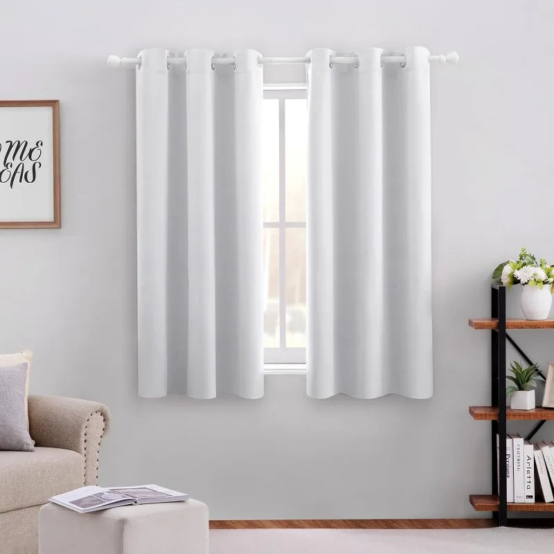 Aqua Blackout Curtains for Bedroom 52 X 84 Inch Length 2 Panels Set Room Darkening Bedroom Curtains