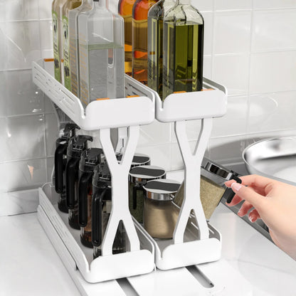 Pull Out Rotating Shelf Spice Bottle Organiser Multi-functional Kitchen Spice Rack Organiser Bathroom Cosmetic Organiser