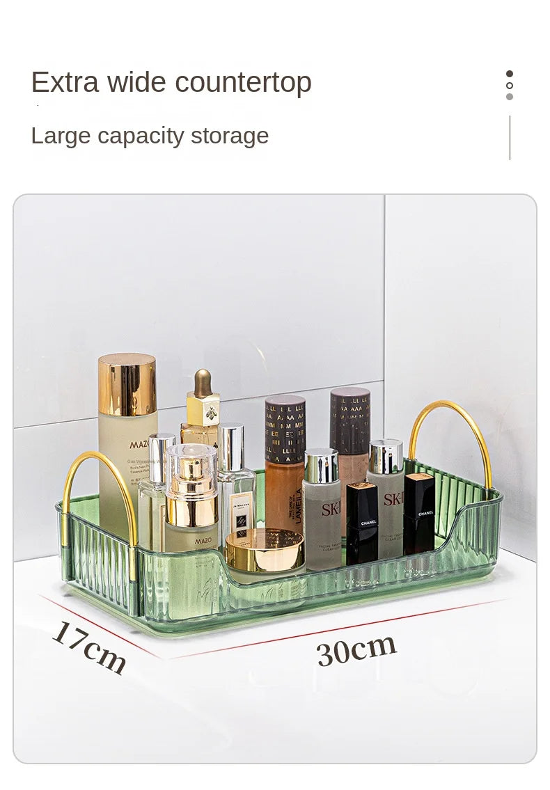 Bathroom storage rack, desktop cosmetics storage box, bathroom metal bedroom decoration, kitchen storage rack