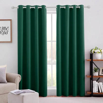 Aqua Blackout Curtains for Bedroom 52 X 84 Inch Length 2 Panels Set Room Darkening Bedroom Curtains