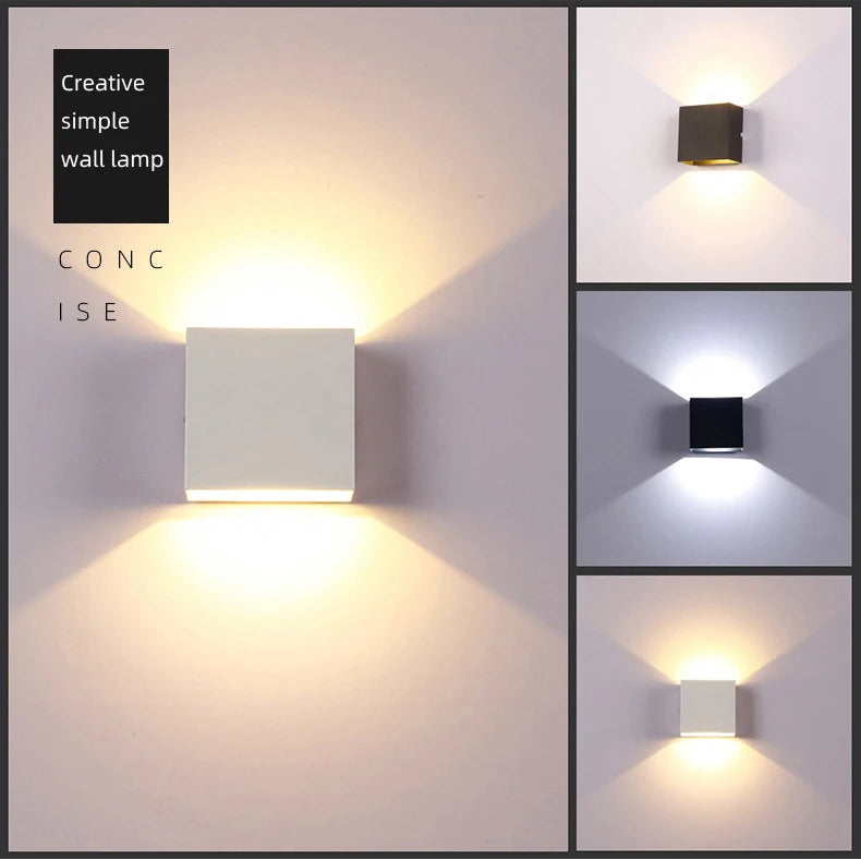 LED Wall Sconces 2Pack 6W Modern Indoor Wall Lamp, White Up Down Wall Mount Lights for Living Room Hallway Bedroom Decor
