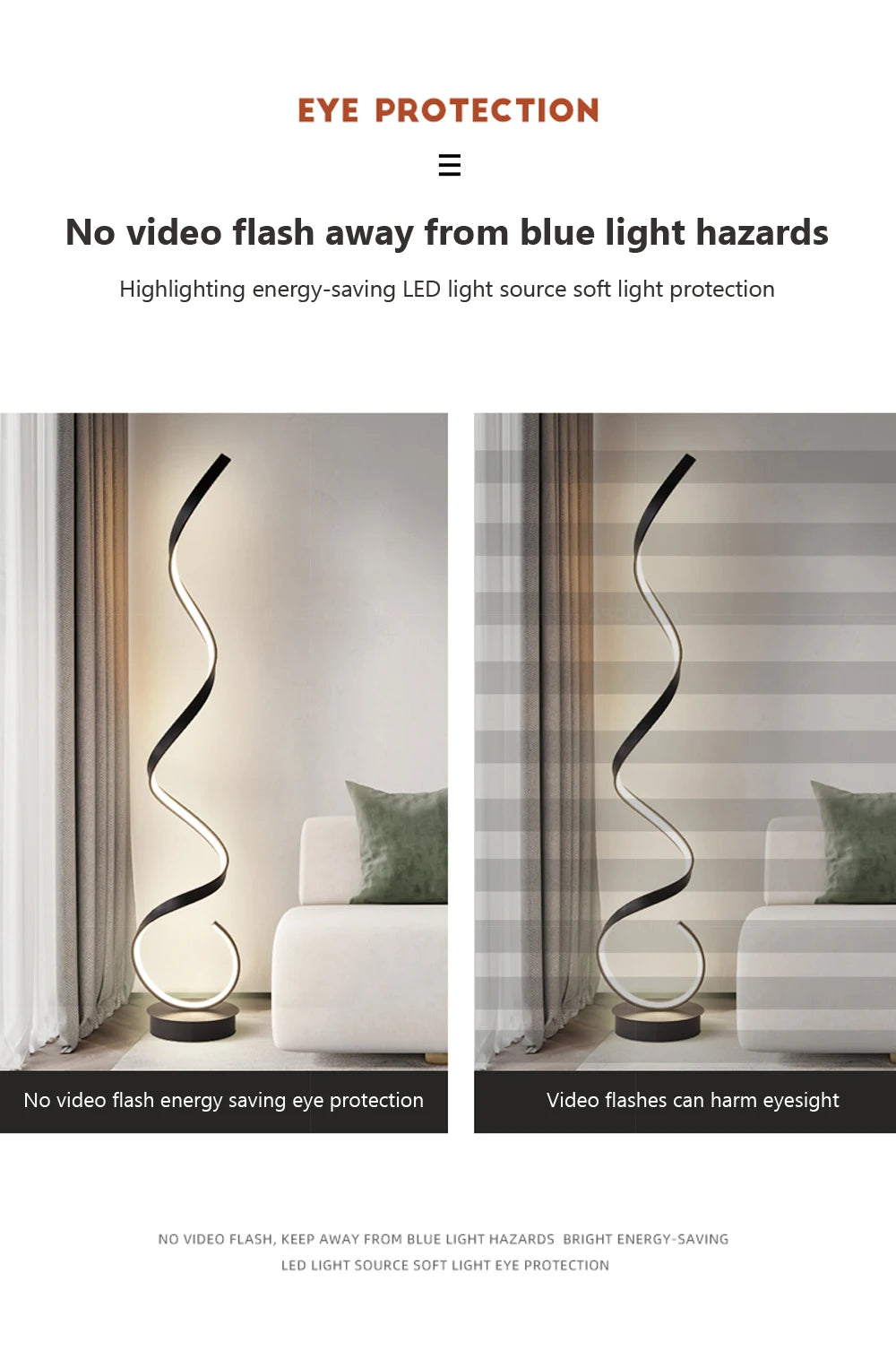 Modern LED Floor Lamp Home Decor Spiral Line Lights Bedroom Living Room Sofa Corner Black White Indoor Vertical Lighting Lustre