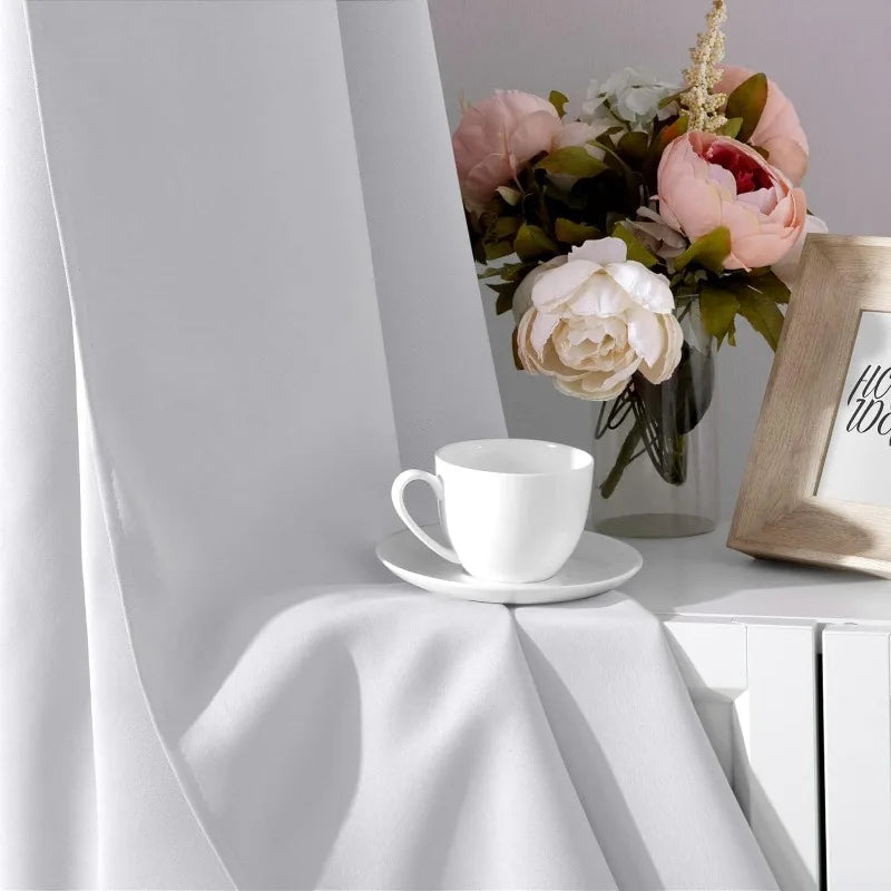 Aqua Blackout Curtains for Bedroom 52 X 84 Inch Length 2 Panels Set Room Darkening Bedroom Curtains