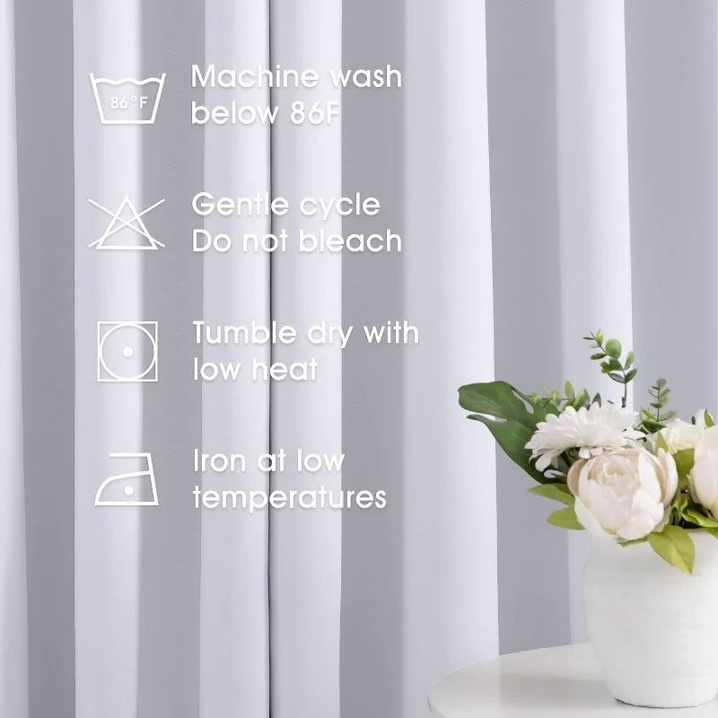 Aqua Blackout Curtains for Bedroom 52 X 84 Inch Length 2 Panels Set Room Darkening Bedroom Curtains