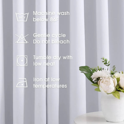 Aqua Blackout Curtains for Bedroom 52 X 84 Inch Length 2 Panels Set Room Darkening Bedroom Curtains