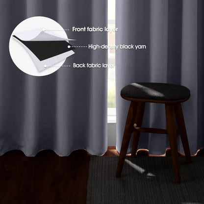 Aqua Blackout Curtains for Bedroom 52 X 84 Inch Length 2 Panels Set Room Darkening Bedroom Curtains