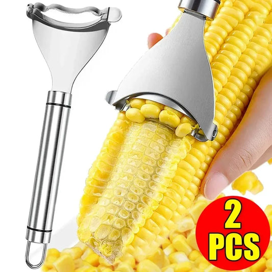 Stainless Steel Corn Stripper Manual Corncob Shaver Planer Thresher Strippers Melon Fruit Pelling Cutter Kitchen Accessories