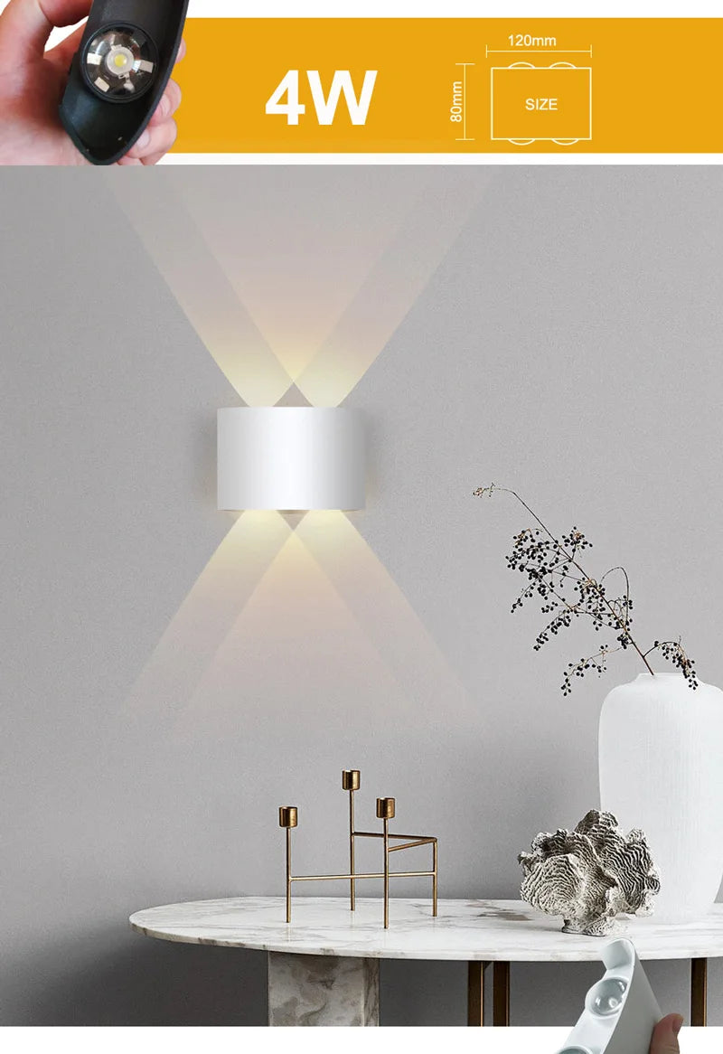 Up and Down LED Wall Lamp Waterproof IP65 Aluminium Interior Wall Light For Bedroom Living Room Corridor Indoor Outdoor Lighting