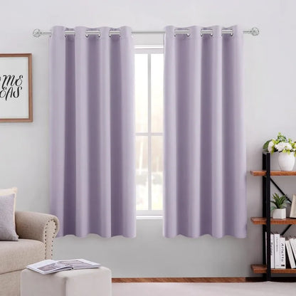 Aqua Blackout Curtains for Bedroom 52 X 84 Inch Length 2 Panels Set Room Darkening Bedroom Curtains