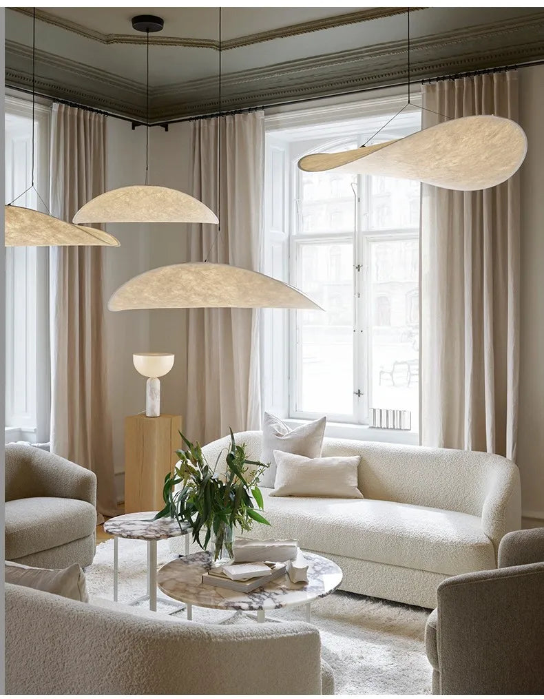 Nordic Wabi Sabi Handmade Silk Led Chandelier Living Dining Room Bar Home Decor Bedroom Pendant Lights Loft Hanging Lamp Fixture