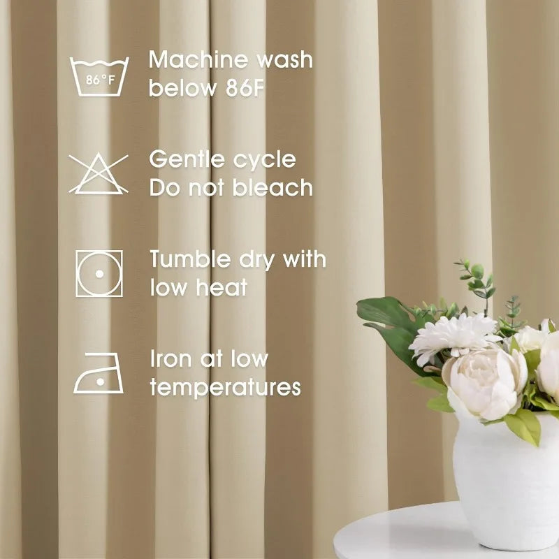 Aqua Blackout Curtains for Bedroom 52 X 84 Inch Length 2 Panels Set Room Darkening Bedroom Curtains
