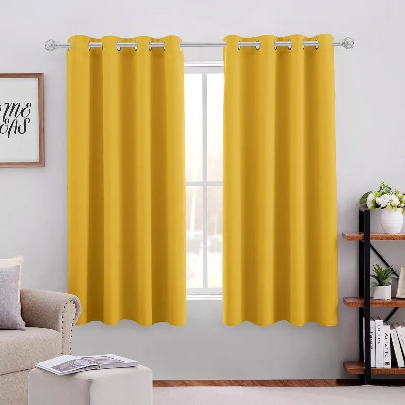 Aqua Blackout Curtains for Bedroom 52 X 84 Inch Length 2 Panels Set Room Darkening Bedroom Curtains