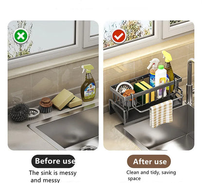 Kitchen Stainless Steel Sink Storage & Organization Rack Kitchen Spice Racks Household Items Shelf Acceesories For Accessories