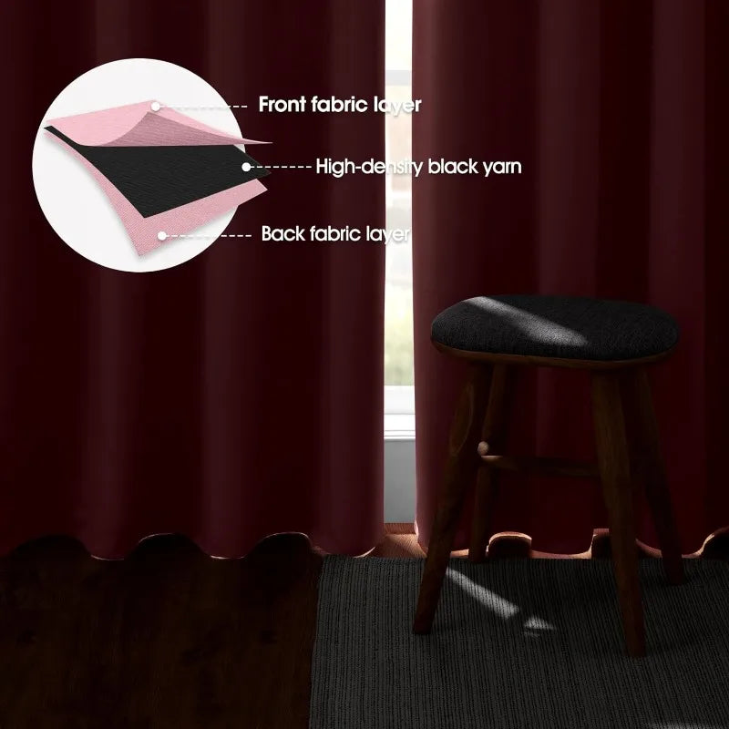 Aqua Blackout Curtains for Bedroom 52 X 84 Inch Length 2 Panels Set Room Darkening Bedroom Curtains