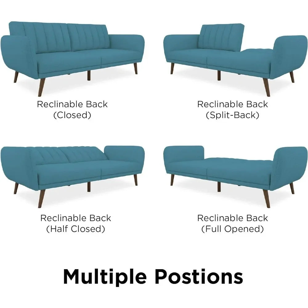 Living room sofa - Premium Upholstery and Wooden Legs - Light Blue  sofa