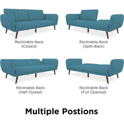 Living room sofa - Premium Upholstery and Wooden Legs - Light Blue  sofa
