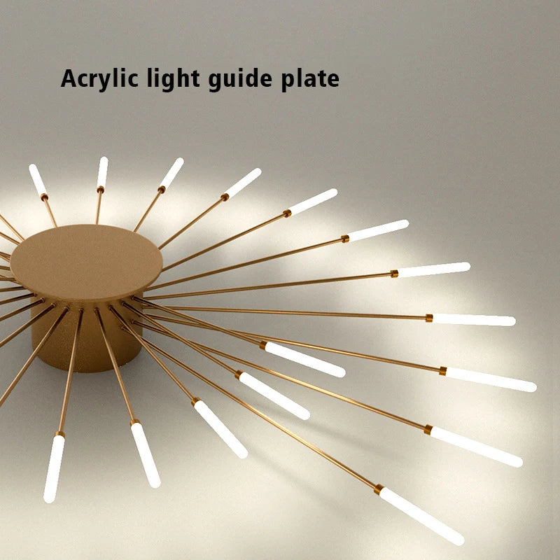 Firework Shaped Modern LED Chandelier for Living Room Bedroom Dining Room Natural Light Ceiling Lamp Interior Lighting Fixture