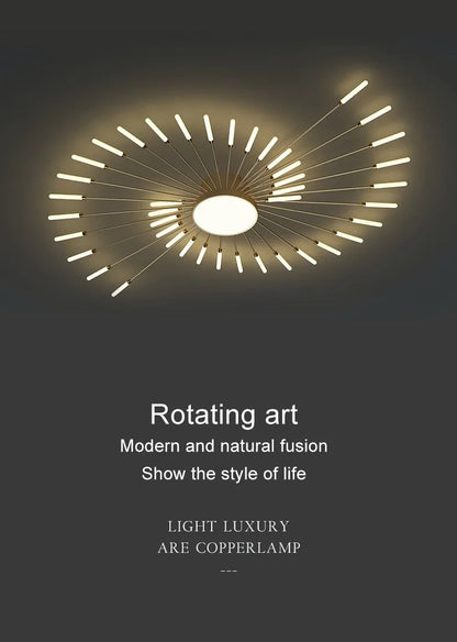 Firework Shaped Modern LED Chandelier for Living Room Bedroom Dining Room Natural Light Ceiling Lamp Interior Lighting Fixture