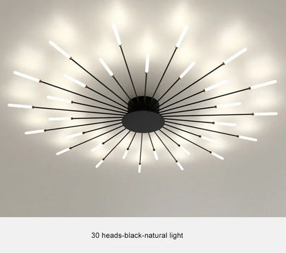 Firework Shaped Modern LED Chandelier for Living Room Bedroom Dining Room Natural Light Ceiling Lamp Interior Lighting Fixture