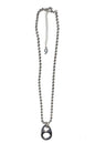 Puffed Silver Soda Can Tab Pendant Necklace with 20" Ball Chain