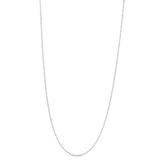 Sterling Silver 0.7mm Slim and Dainty Unisex 18" Inch Ball Bead Chain Necklace