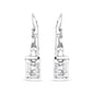 Sterling Silver 3.0 Cttw Emerald Cut White Topaz Solitaire Dangle Earring - AAA Quality