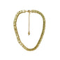 Crystal Baguette Rhinestone Chain Necklace with Gold Plating