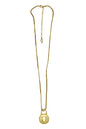 Vintage Floral Lock Pendant Necklace with 24" Length and Gold Plated Finish