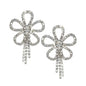 Crystal Rhinestone Fringe Flower Earrings - Elegant Floral Fringe Jewelry