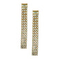 Statement Earrings with Baguette Rhinestone Top & Chain Fringe - Gold Plated
