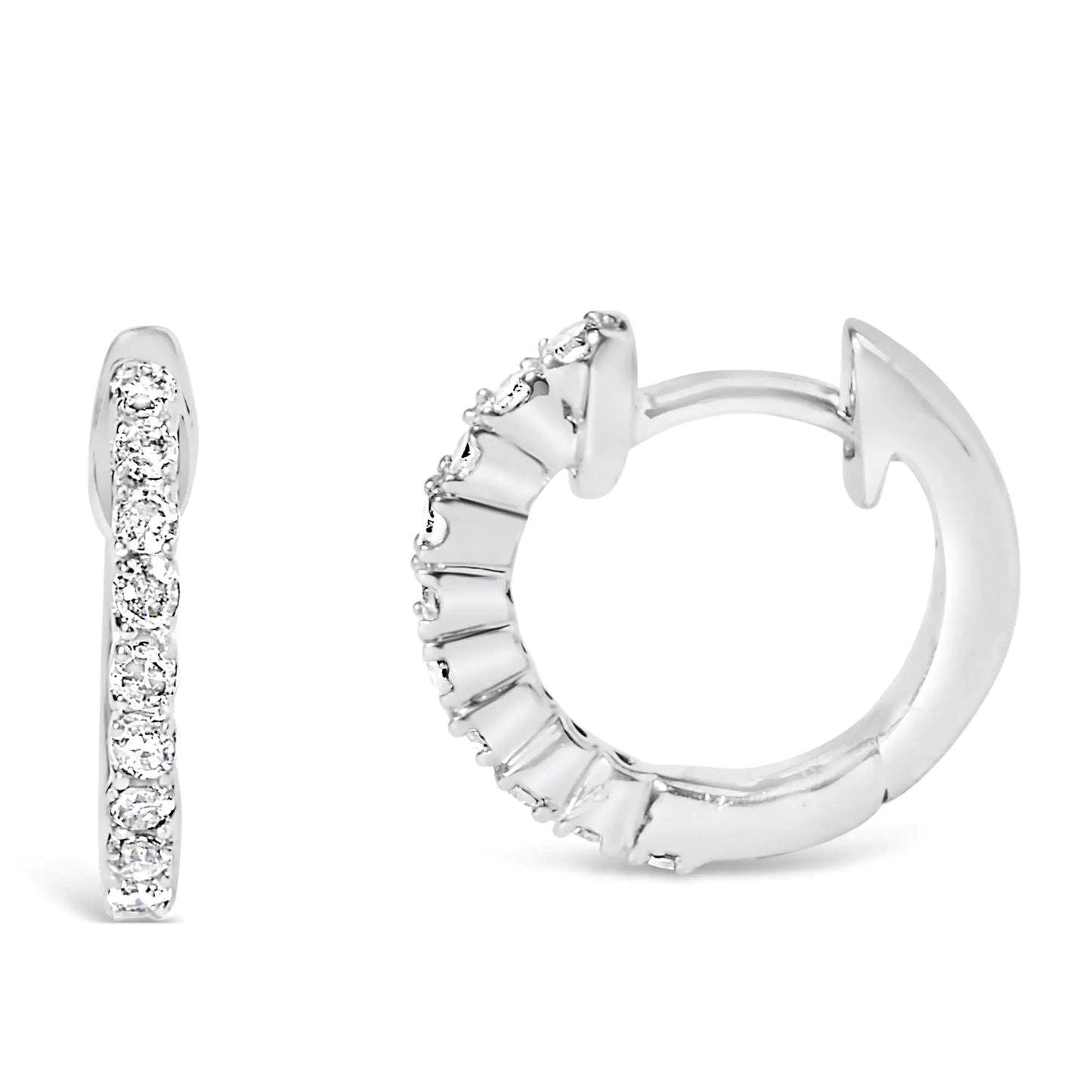 Sterling Silver 1/6 Cttw Diamond Petite Hoop Earrings (I-J Color, I2-I3 Clarity)